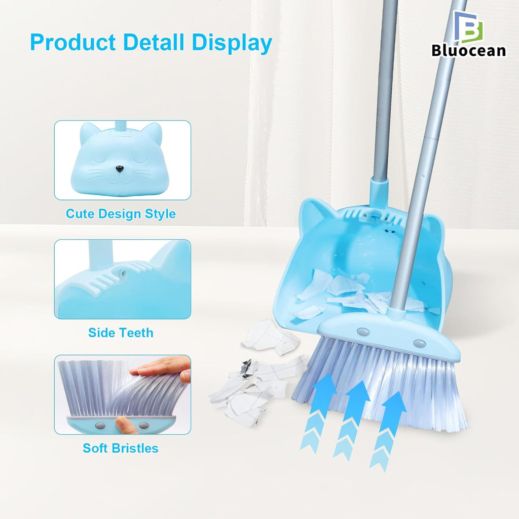 28'' Kids Mini Broom and Dustpan Set - Toddler Cleaning Toy, Toddler Household Helper, Parent-Child Interactive Play