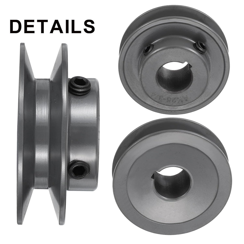 uxcell AK25-3/4 V-Belt Sheave 3/4" Bore, 2.5" OD, Single Groove Web Sheave