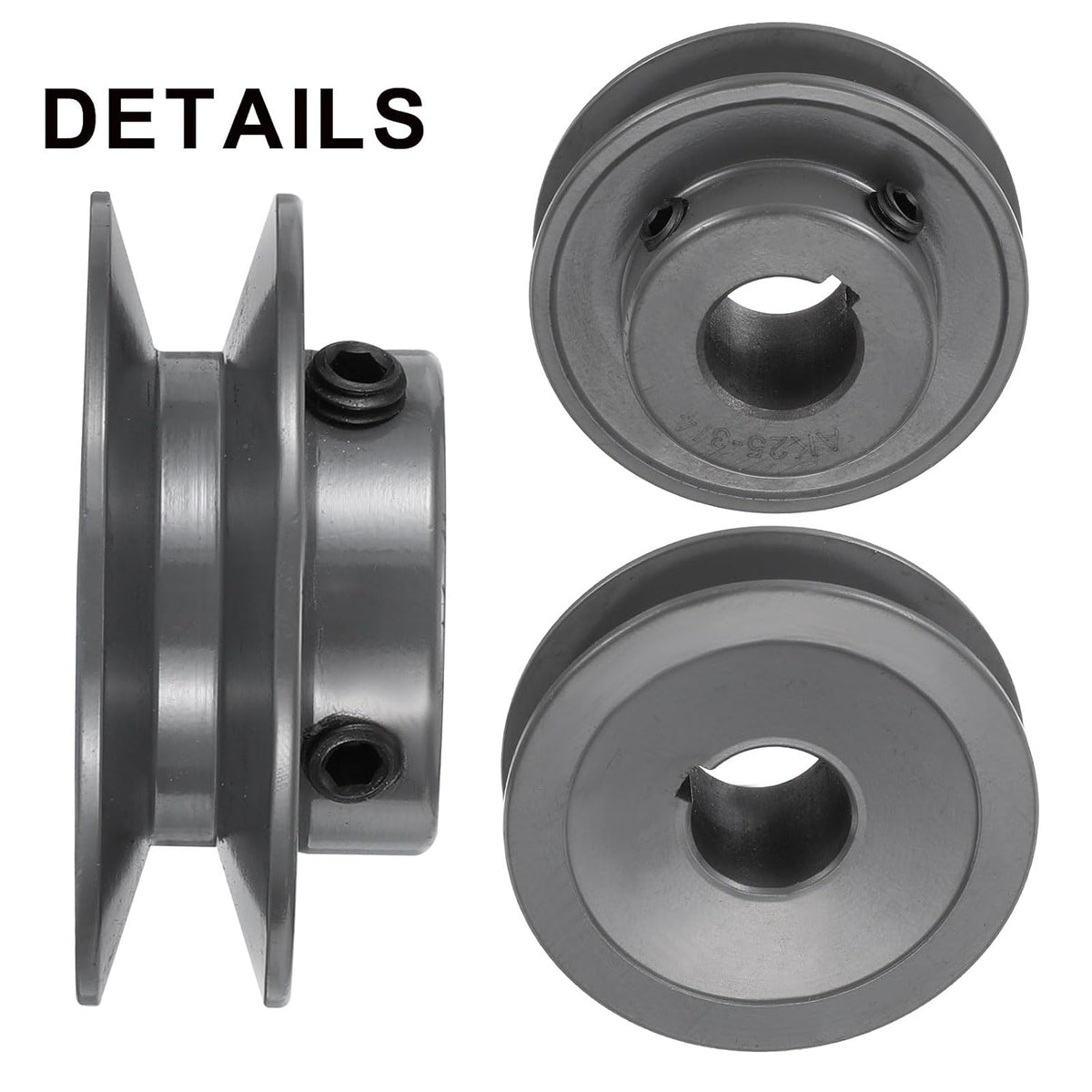 uxcell AK25-3/4 V-Belt Sheave 3/4" Bore, 2.5" OD, Single Groove Web Sheave