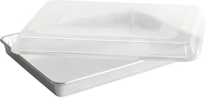 Extra Large High-Sided Baking Pan, 21.1 x 15 x 2 inches, XL Big baking pan Natural Uncoated Aluminum, Reinforced