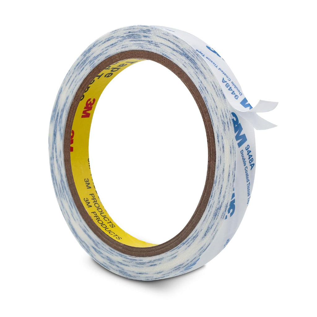 3M Double Sided Tape Thin 0.5"×32.8Ft, 9448A Double Coated Tissue Tape