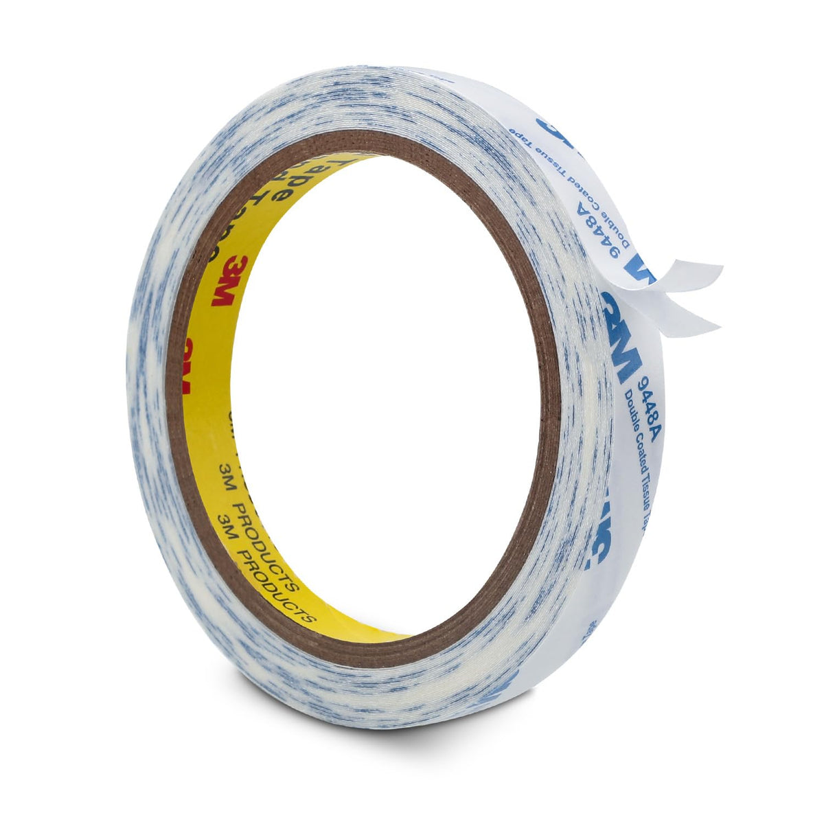 3M Double Sided Tape Thin 0.5"×32.8Ft, 9448A Double Coated Tissue Tape