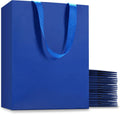 Blue Gift Bags Bulk, 20Pcs 8"x4.25"x10.5" Medium Blue