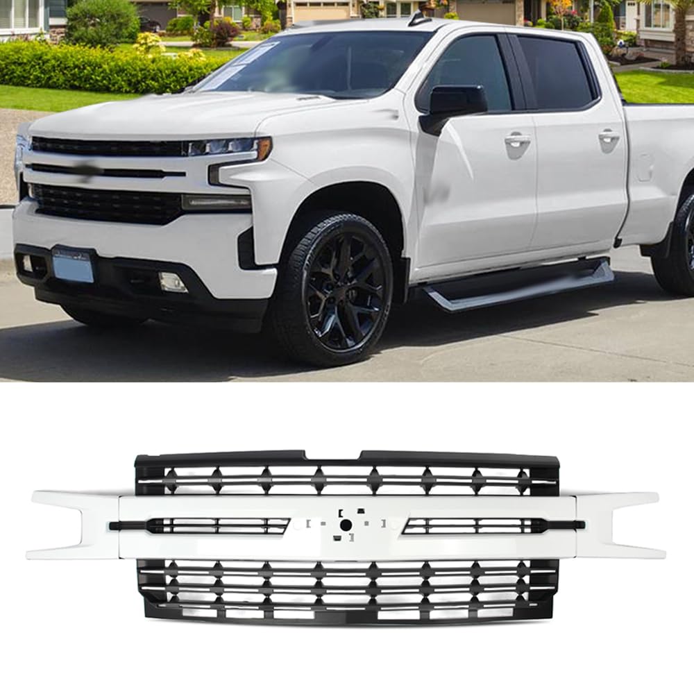 MIC Front Grille Assembly Compatible with 2019-2021 Chevy Silverado 1500