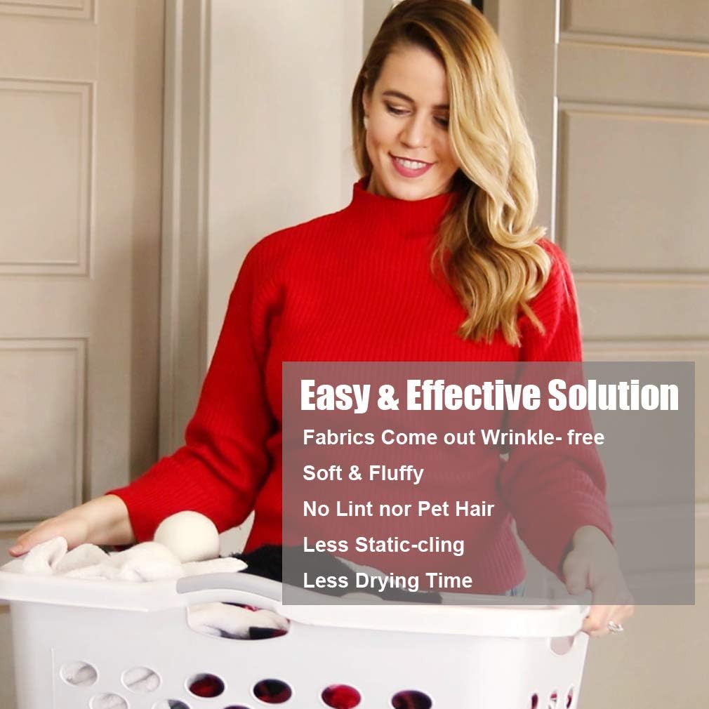 Wool Dryer Balls 6 Pack, 100% New Zealand Wool to Core