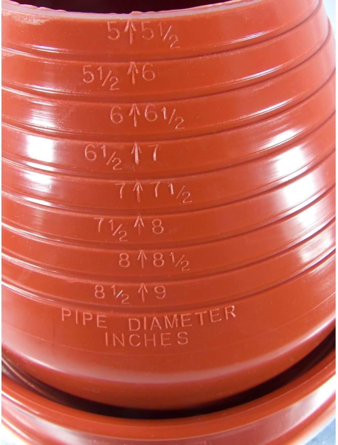 #6 (5" - 9") RED Round High Temp Silicone Flexible Pipe Flashing: Dektite Metal Roof Jack Pipe Boot-Metal Roof