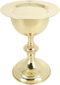 Small Brass Chalice and Paten Set, Religious Sacramental Cup with Dish for Church Communion, 6 by 3.75 Inch Goblet