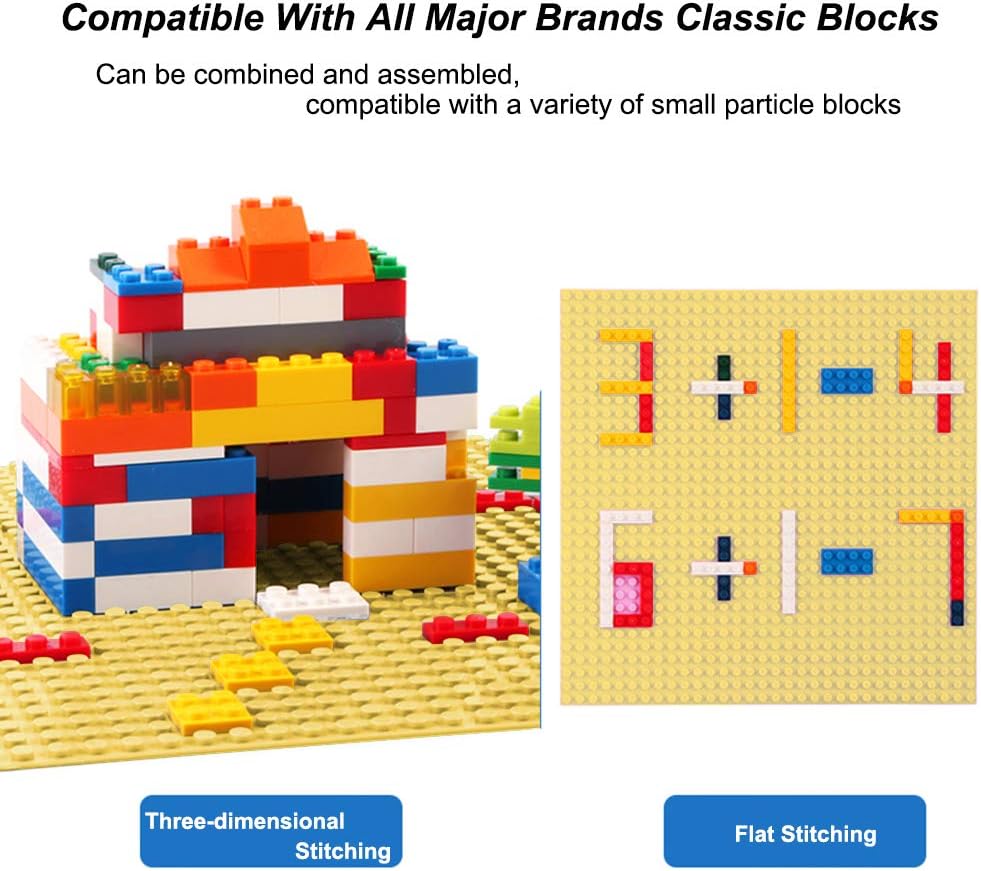 Classic Baseplates Building Plates for Building Bricks 100% Compatible with All Major Brands-Baseplate, 10in x 10in