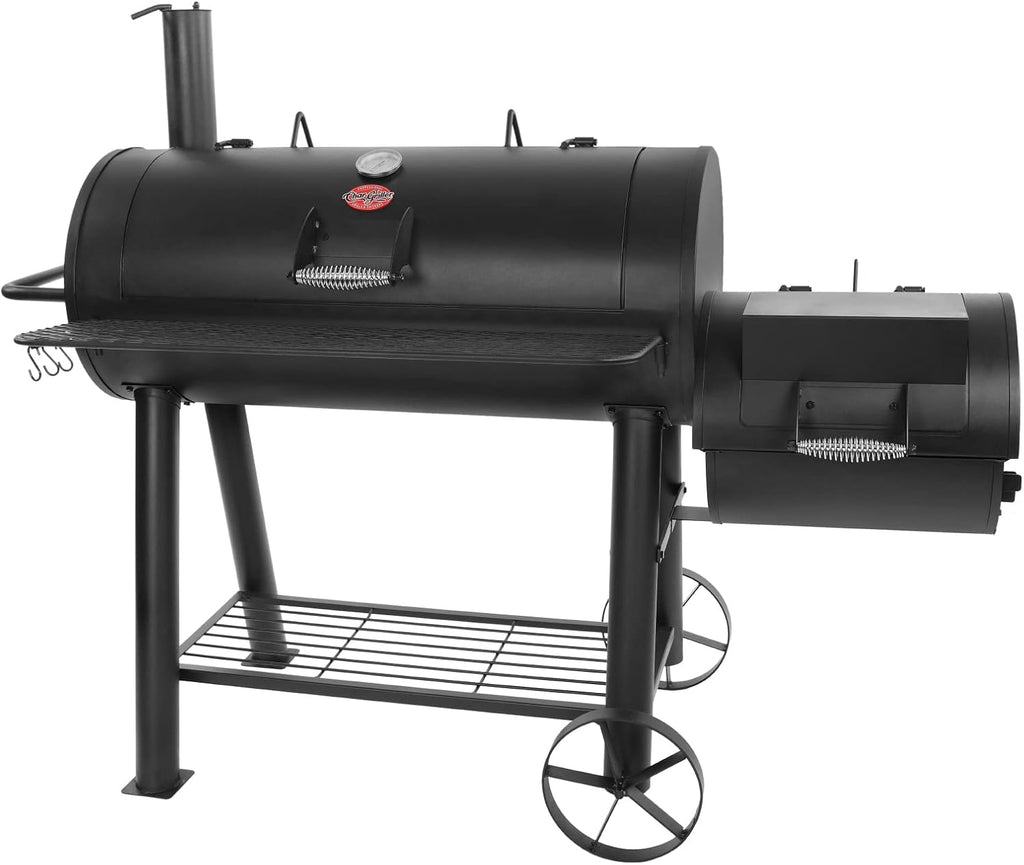 Competition Pro Barrel Grill and Offset Smoker, Includes Side Fire Box for Texas-Style Offset Smoking, Metal Cooking
