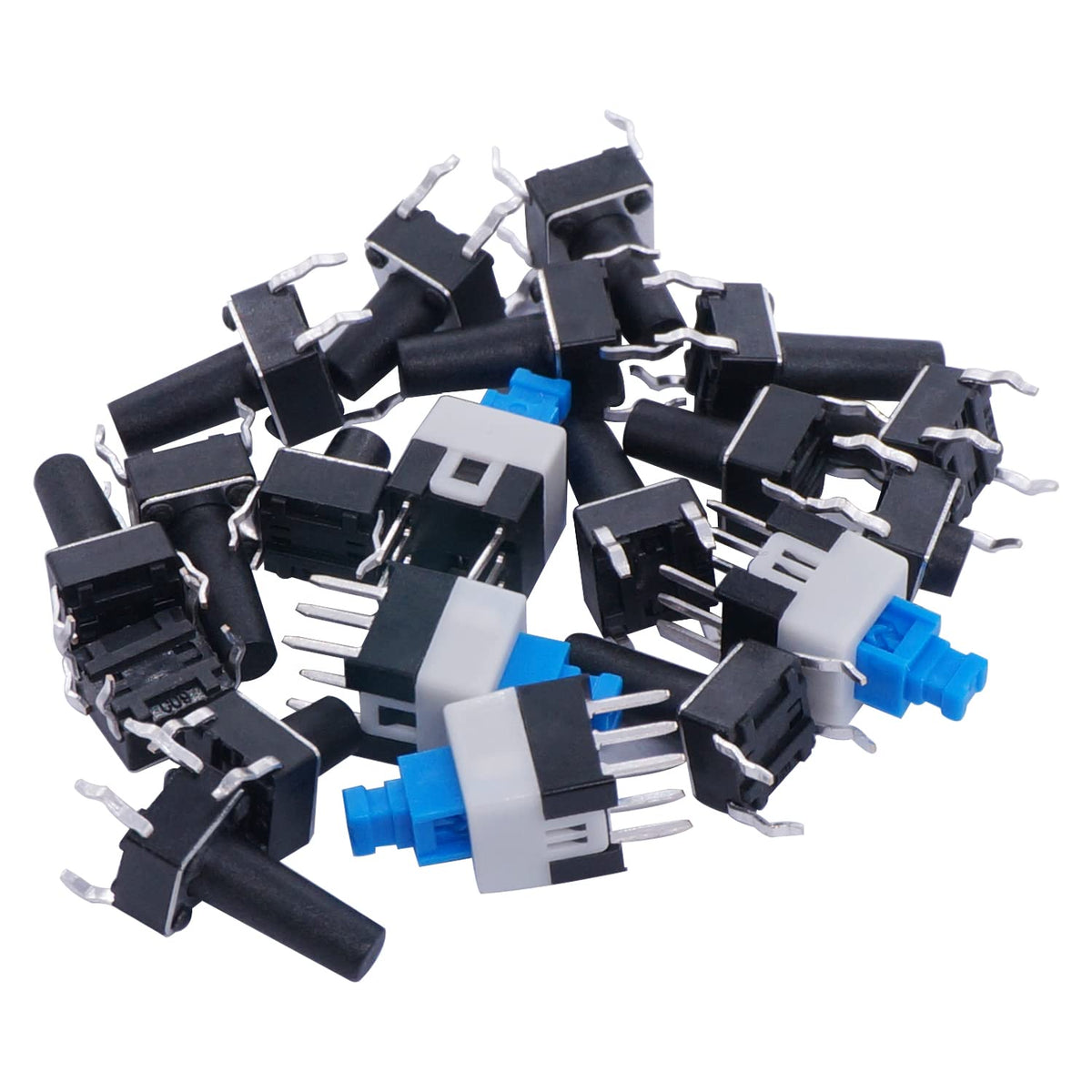 TWTADE 202PCS Micro Momentary Tactile Push Button Switch Assortment Kit 10 Values 4 Pin/6Pin 6x6mm & 7x7mm Tact Switches