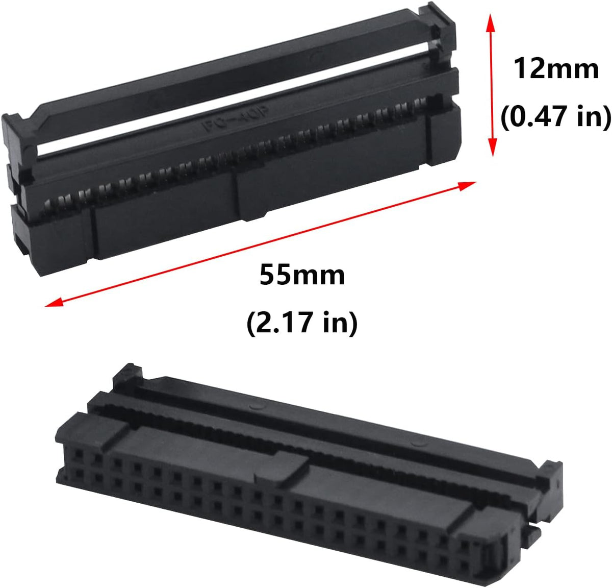 Antrader 2x20 FC-40 Pin IDC Female Socket Connector 2.54mm Pitch Dual Rows