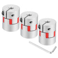 uxcell 3pcs D20 L25 5mm to 8mm Flexible Plum Shaft Coupling Aluminum Motor Connector Flexible Spider Coupler for 3D Printer CNC Machine and Servo Stepper Motor (Silver Tone/Red)