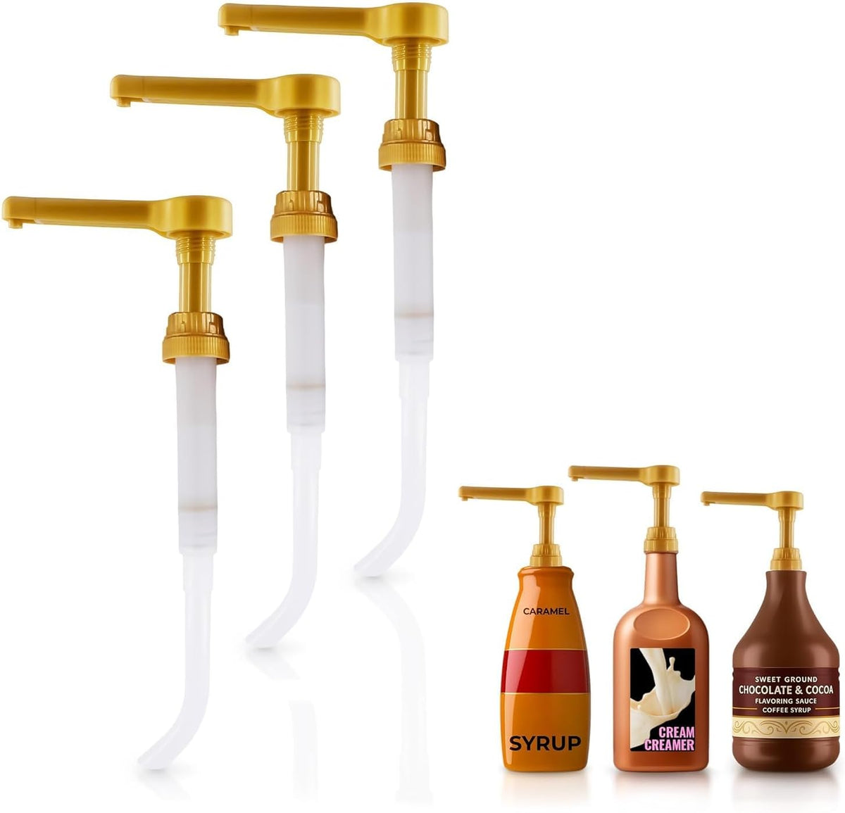 3 Pcs Sauce Pumps, Compatible with Torani, Davinci & Ghirardelli