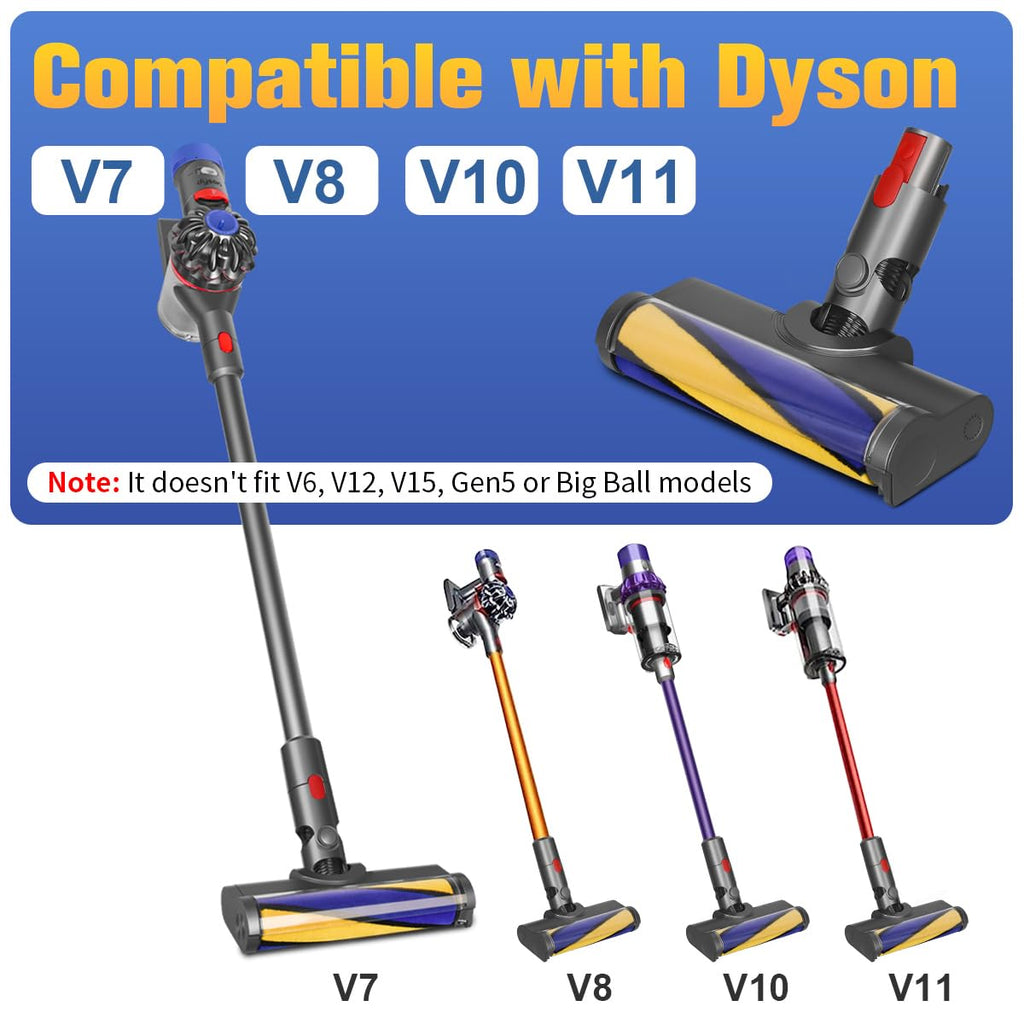 FUNTECK LED Soft Roller Cleaner Head for Dyson