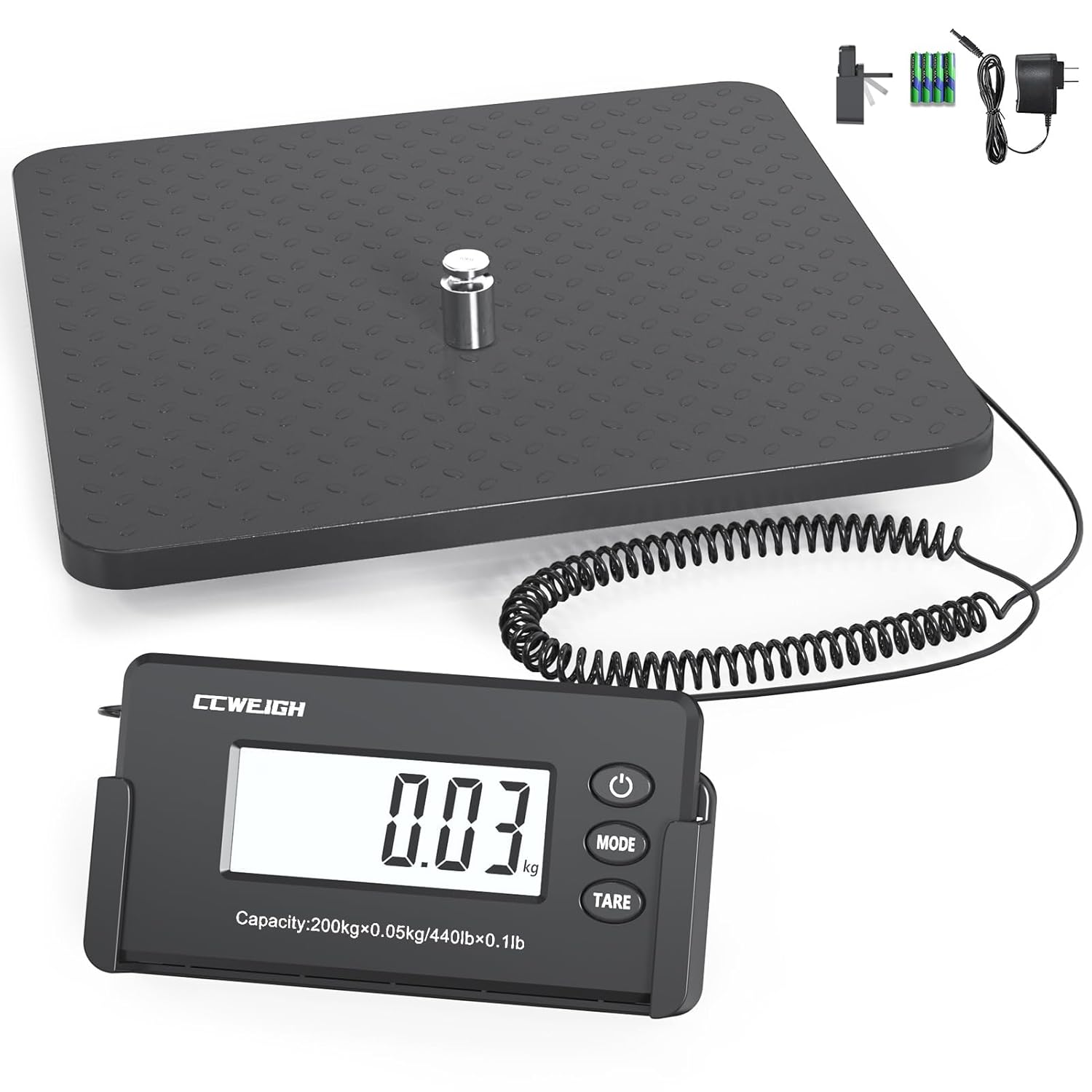 Shipping Scales 440lbs x1oz Highly Accurate Postal Scales Ultrathin ABS Large Platform,Superlight Mail Scales for