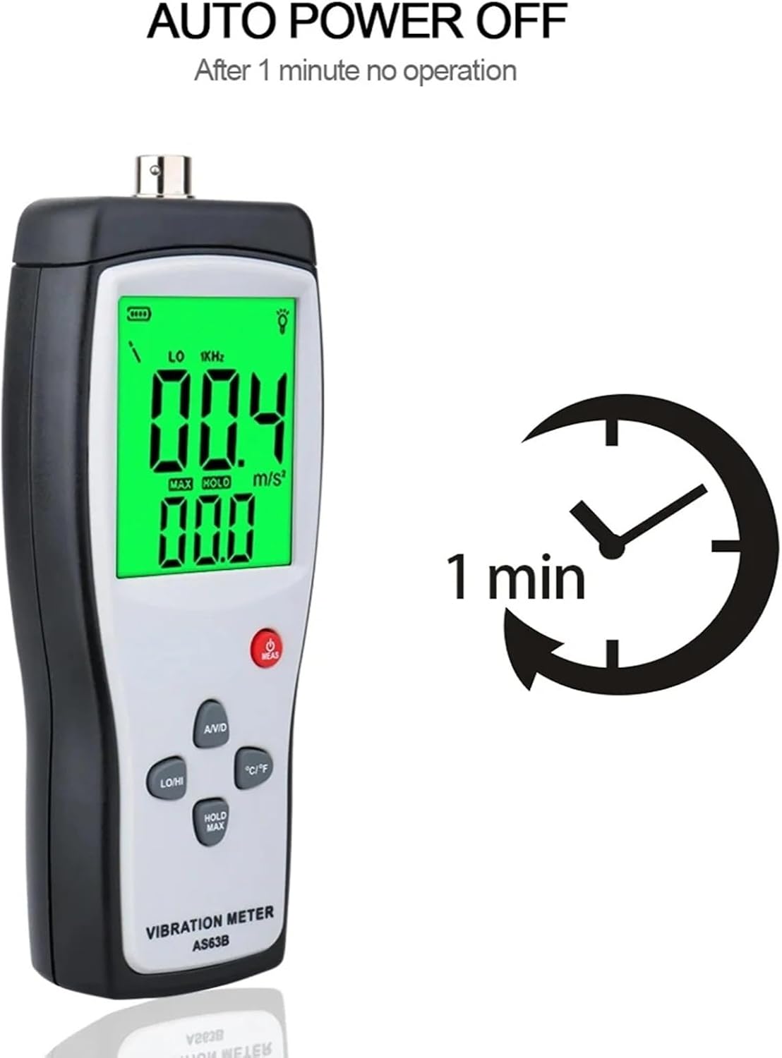 AS63B Portable LCD Vibration Analyzer Tester Meter Vibrometer Gauge Tester Analyzer 0.1-199.9m/s Vibration Tester Analyzer