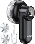Rechargeable Fabric Shaver, Lint Shaver with Digital Display, Sweater Shaver with 6-Leaf Blades and Safety Lock