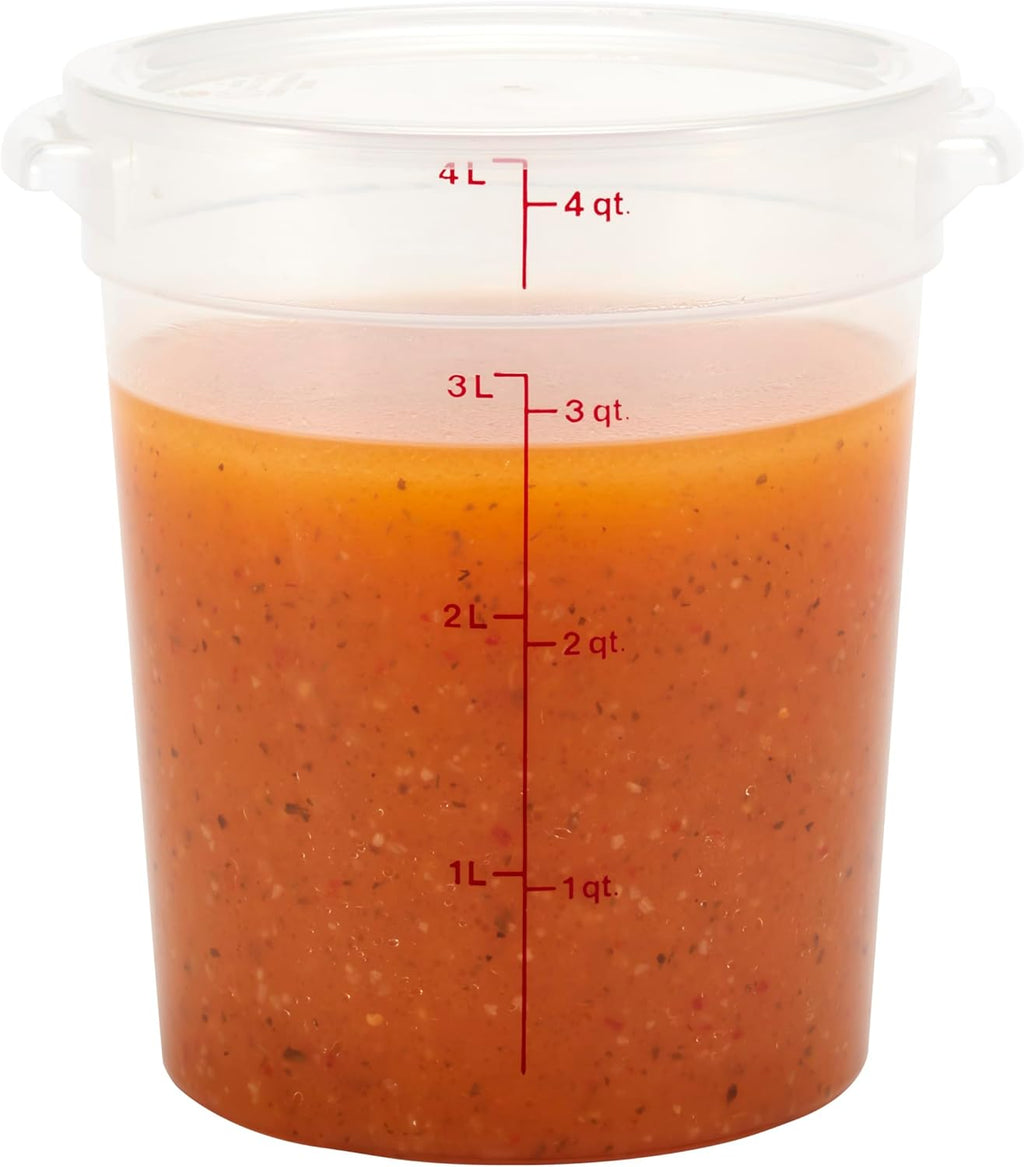 Food Storage Containers with Lids (BPA-Free) - 4 Quart - Food Grade Buckets with Lids (2 Pack) - For Dough Proofing
