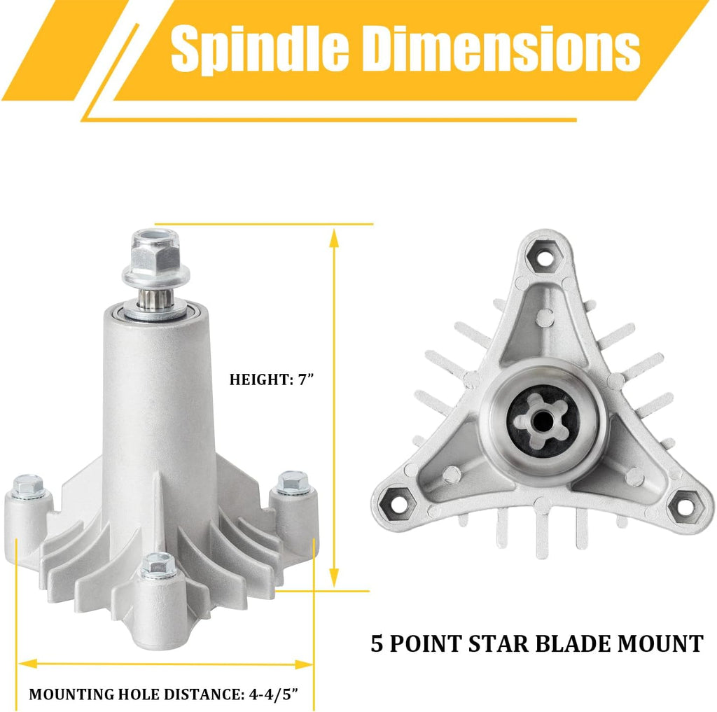 130794 Spindle Assembly with 153535 Pulley - Compatible with Craftsman LT1000 LT2000 DYT4000 42" Deck Tractor, HU