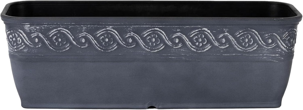 Classic Home and Garden by Growscape Corinthian Rectangular Planter Box w/Drain Plug - Small Succulent Pots - Shallow