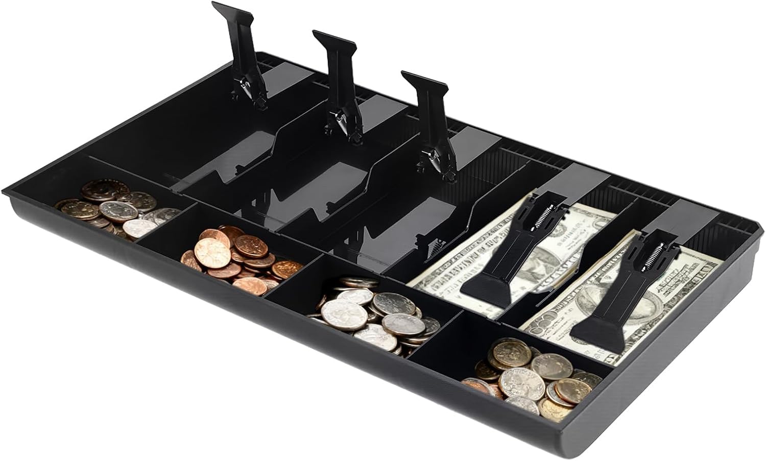 Cash Register Drawer Insert Tray 5 Bill 4 Coin, Safe Case Box Money Tray Insert Storage Organizer Drawer for