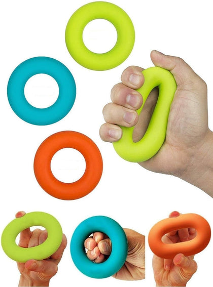 Grip Strength Trainer,Hand Grip Strengthener,Forearm Grip Workout - Grip Trainer Silicone Rings for Rock Climbing