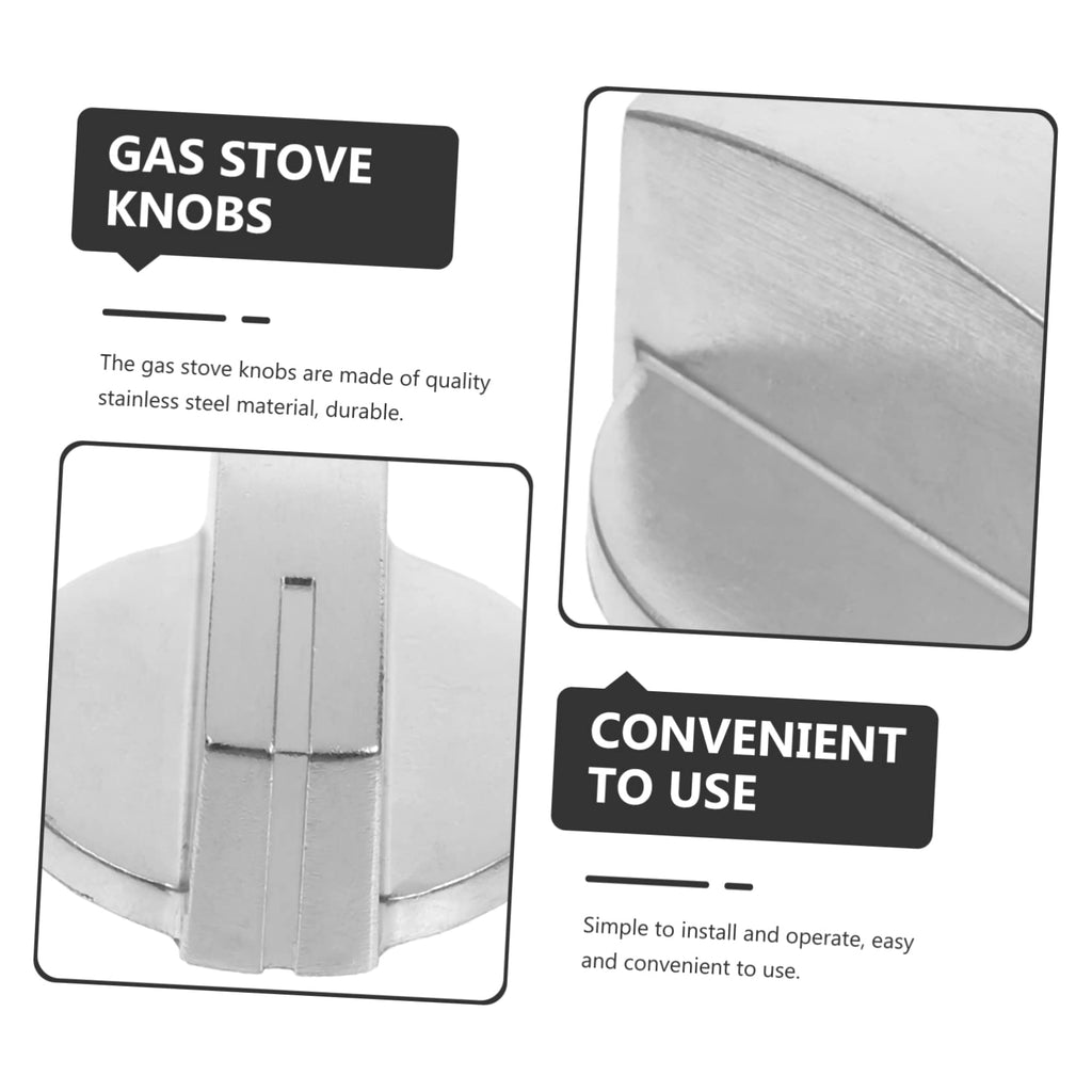 5pcs Stainless Replacement Knobs for Gas Stove Easy to Install On-Off Knobs Sleek Design