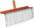 3 Point Pine Straw Needle Rake, 5 FT Landscape Rake for Cat 1 Tractors, Heat-Treated Coil Steel Spring Tines