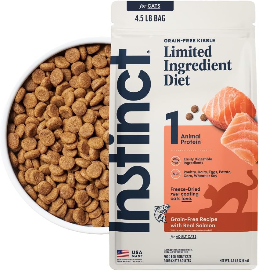 Limited Ingredient Diet Dry Cat Food, Real Salmon, 4.5 lb. Bag