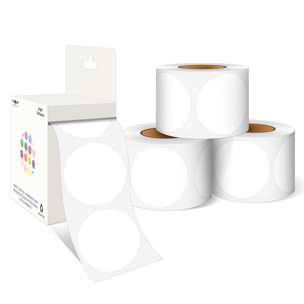 2 Inch Round Adhesive Color-Code Dot Stickers,4Rolls/2000 per Rolls dots Label Dispenser Box, Circle Stickers Label