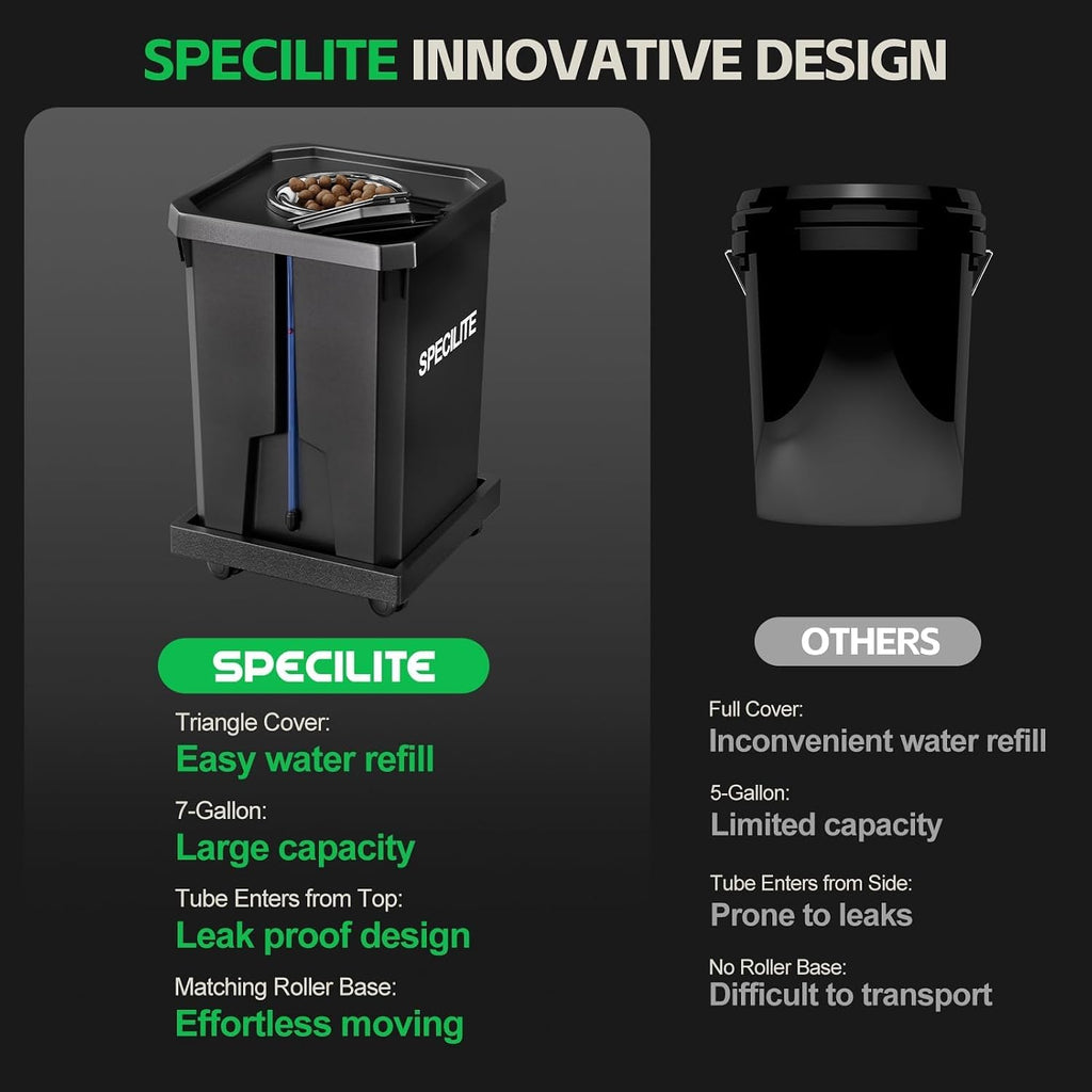 7 Gallon 2 Buckets DWC Hydroponics Grow System with Wheels | Top Drip Kit, Deep Water Culture Recirculating Drip
