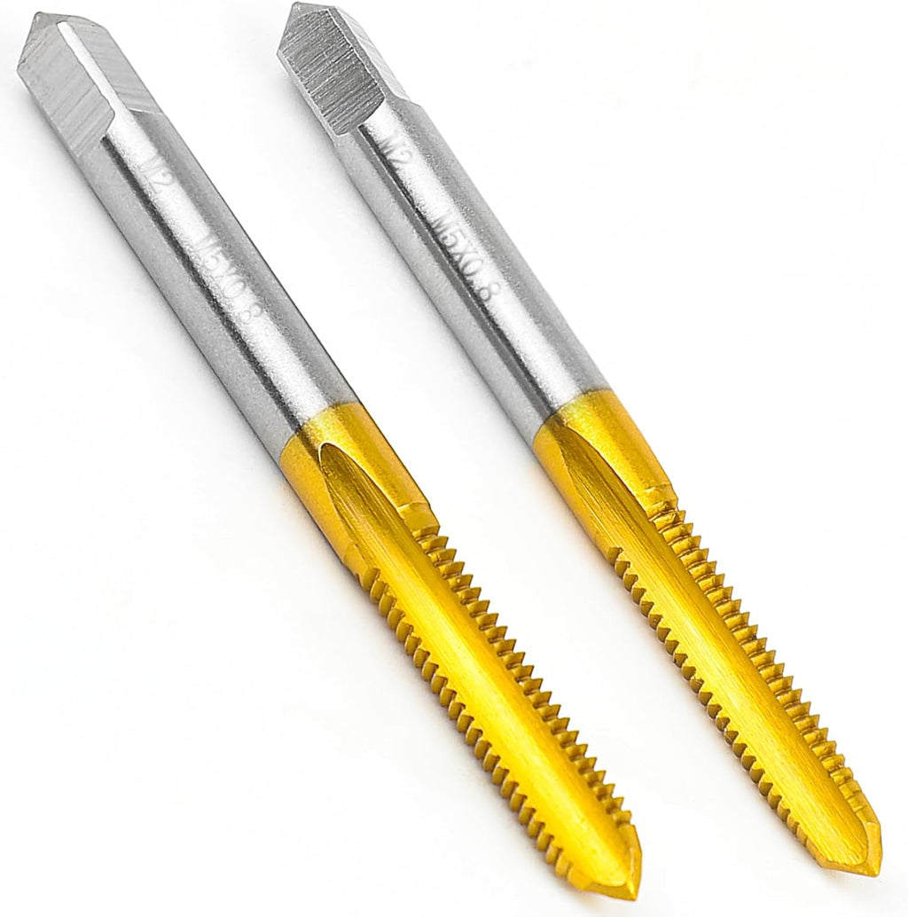 2Pcs M5 x 0.8 Thread Tap Set for Metal,Taper and Bottom Threading Hand Tap