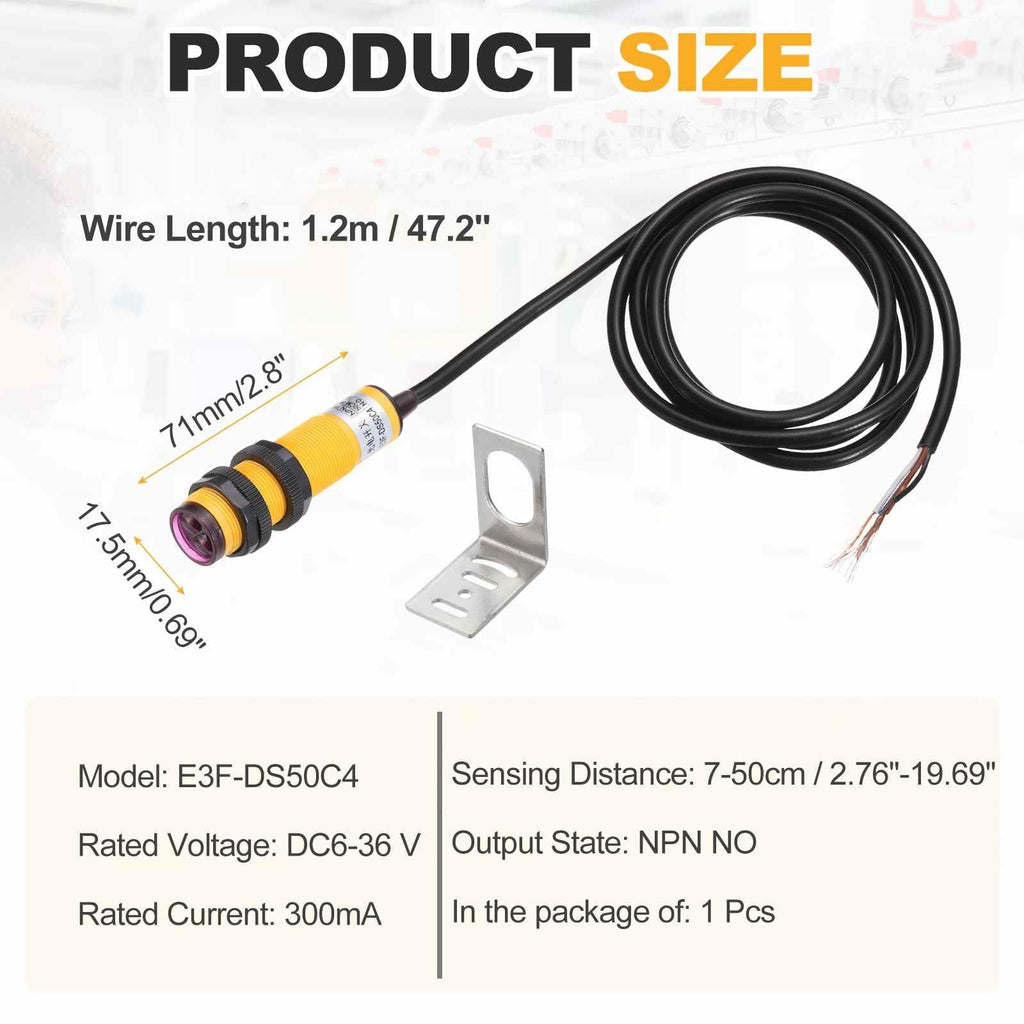 MECCANIXITY E3F-DS50C4 Photoelectric Sensor Detection Distance 7-50CM