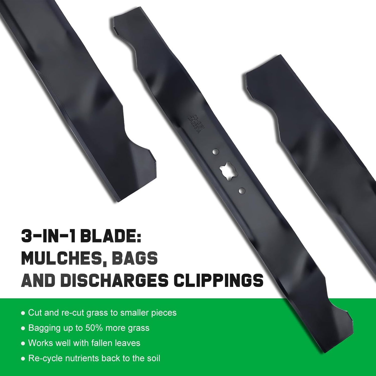 Grasscool 21'' Deck Troy Bilt Mower Mulching Blades Replacement 942-0741A