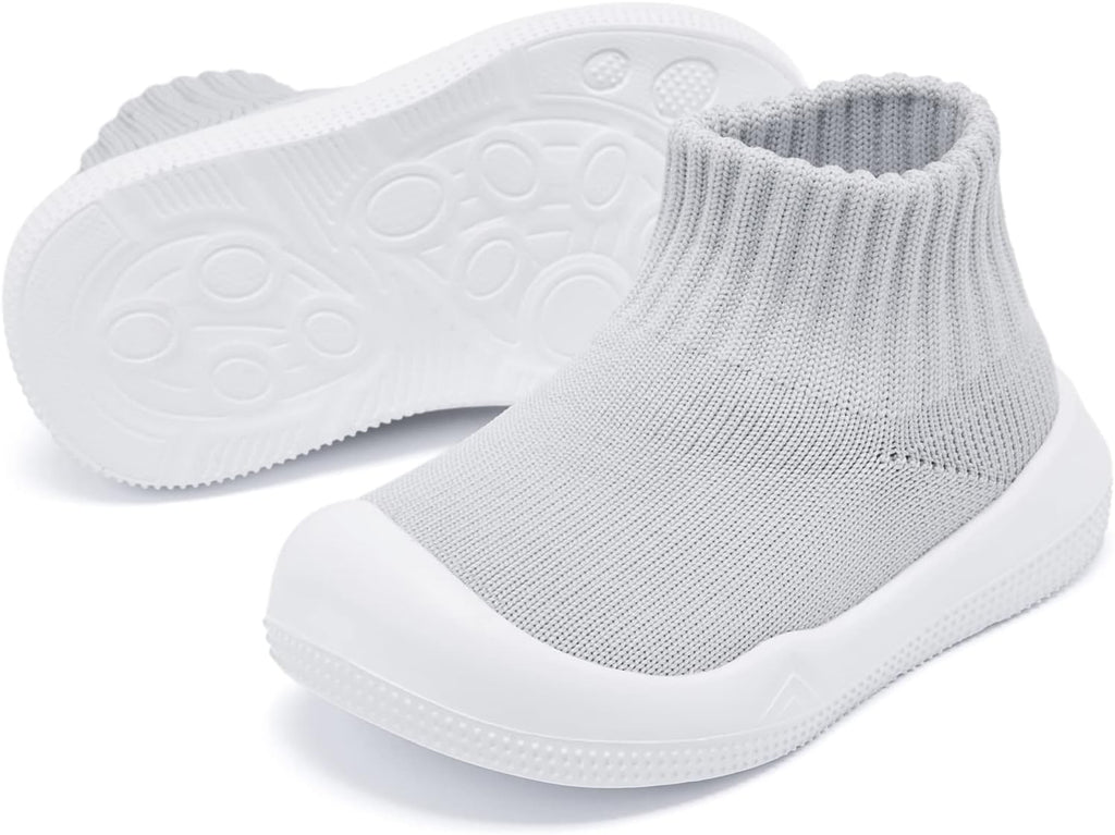 Baby Boy Girl Non-Skid Indoor Infant Walking Shoes Breathable Warm Elastic Sock Shoes with Memory Sole Protect Toes