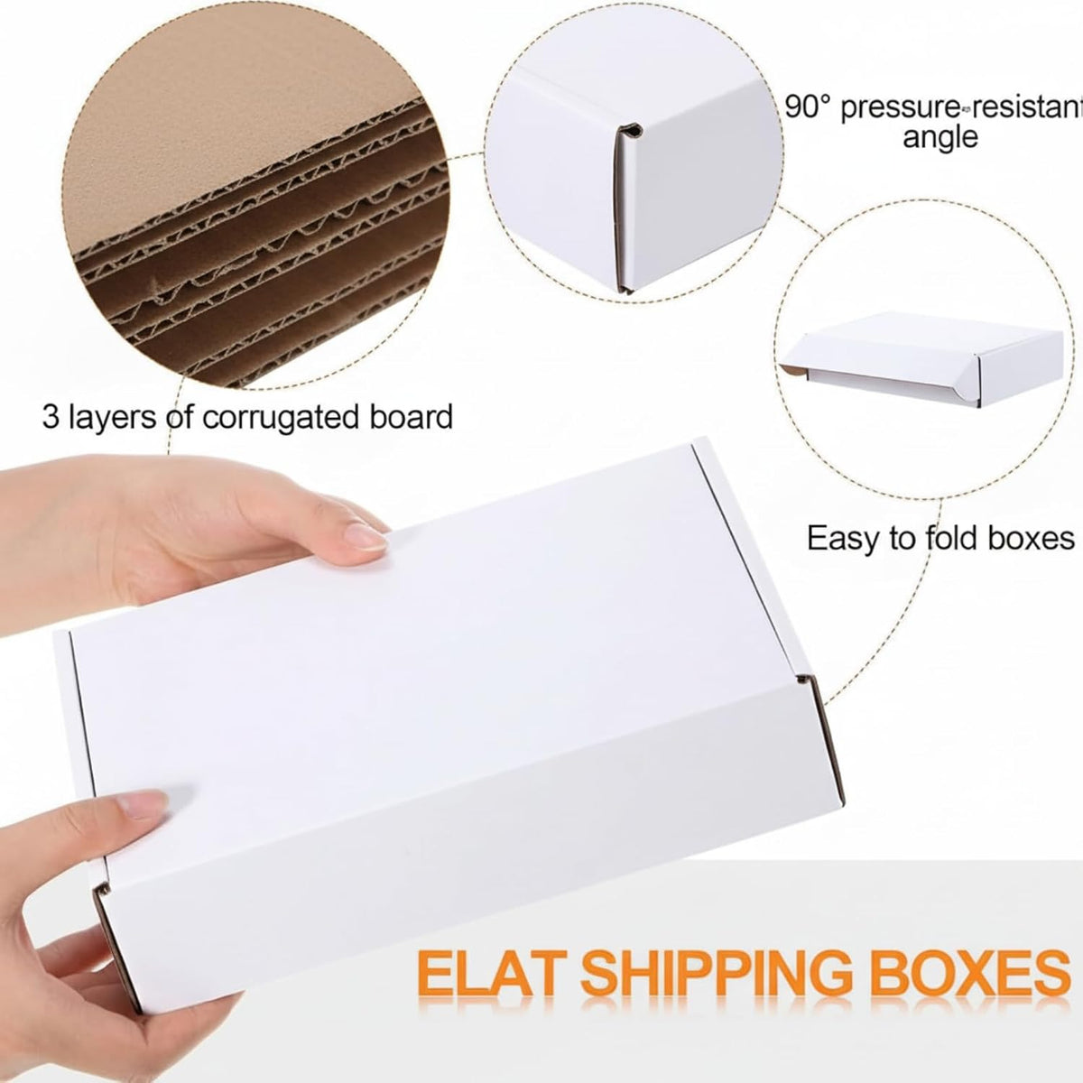 320 Pcs 7 x 5 x 2 Inches Mailing Boxes White Mailer Boxes