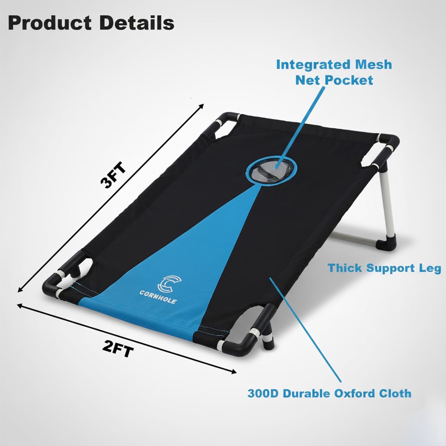 2026 Upgraded Cornhole Board Set for Kids Adults, 3FT x 2FT All Weather Corn Hole Game, Portable Design with Durable