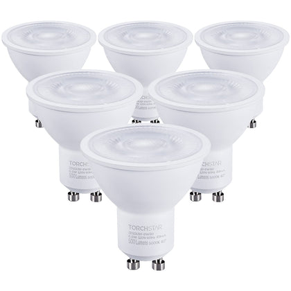 6-Pack GU10 LED Bulbs Dimmable, 5000K, UL Listed