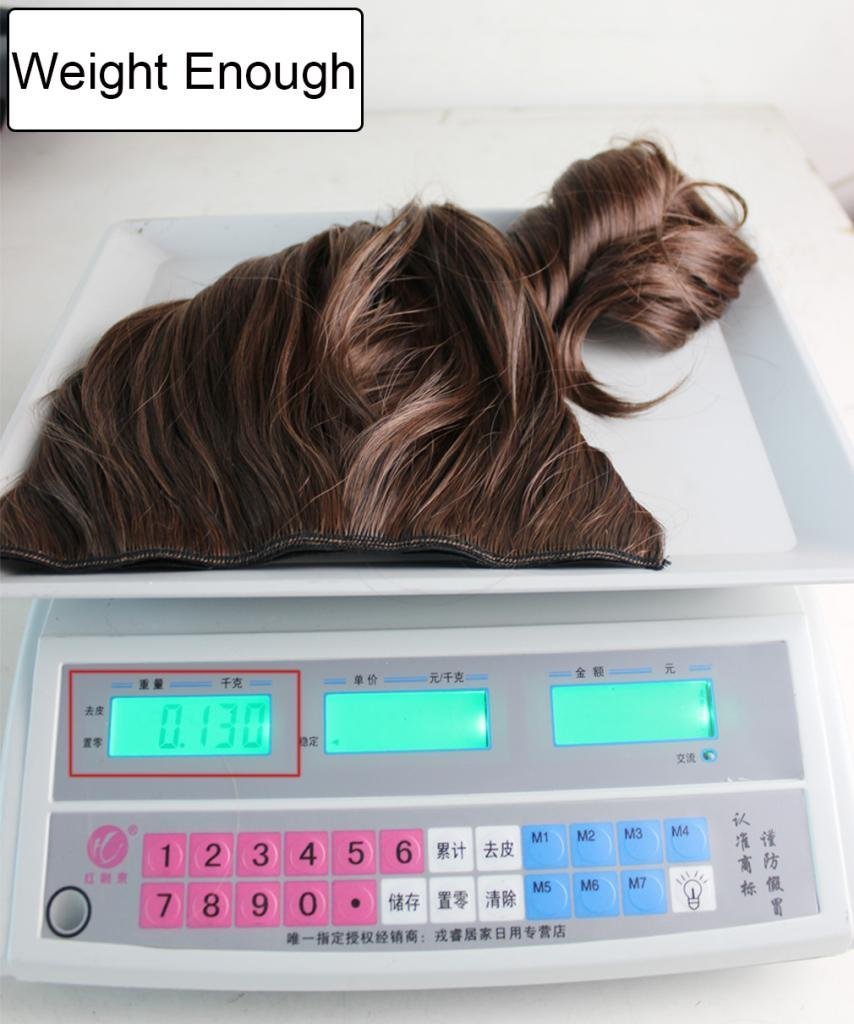 18" 1-Pack 3/4 Full Head Curly Wavy Clips in on Synthetic Hair Extensions HE008 Hairpieces for Women 5 Clips 4.0 Oz