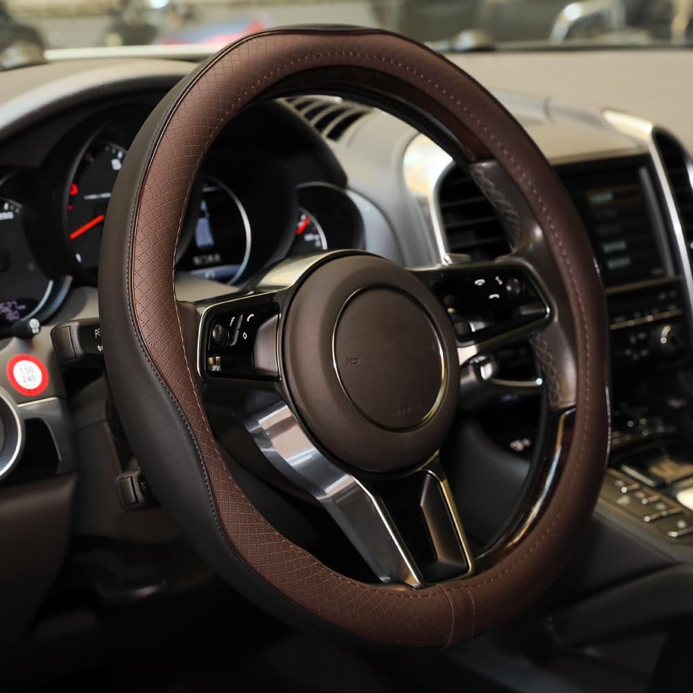 Gomass Car Steering Wheel Cover, Anti-Slip, Safety, Soft, Breathable, Heavy Duty, Thick, Full Surround, Sports Style