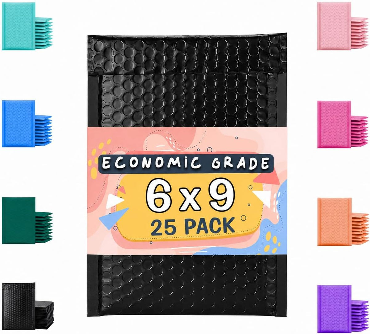 Black Poly Bubble Mailers 6x10 25 Pack Usable 6x9