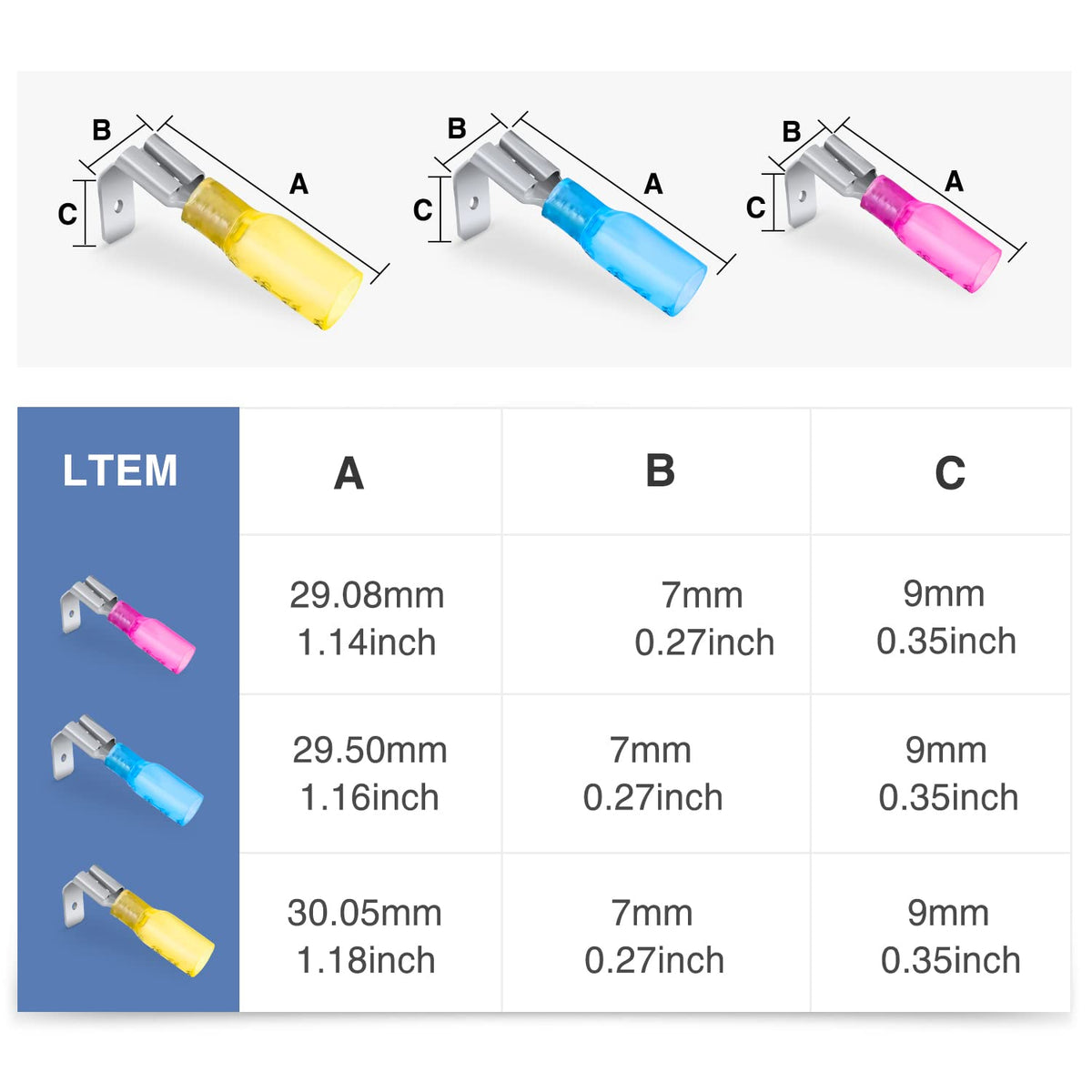 Nilight 140PCS Heat Shrink Piggy Back Spade Terminals Connectors
