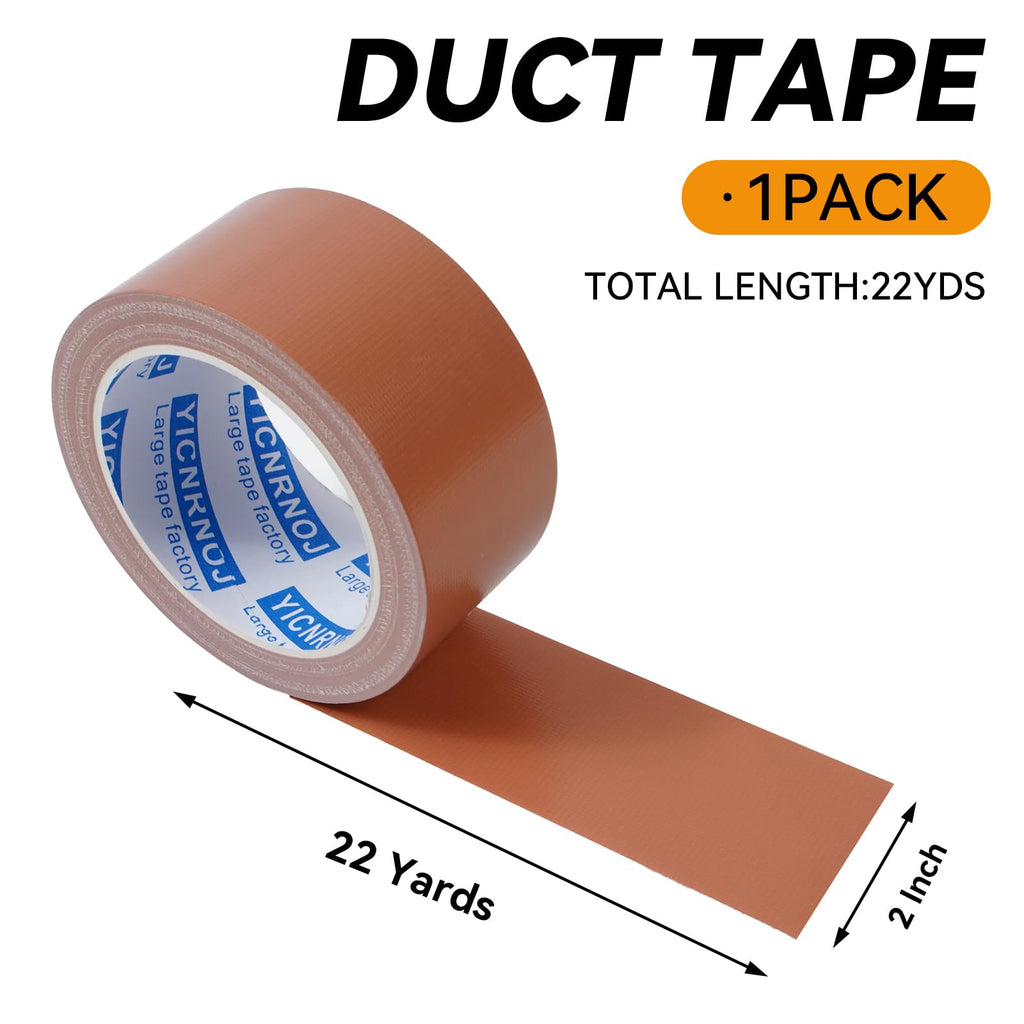 1-Pack 2 in 22 Yds Light Brown Duct Tape, Strong & No Residue