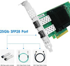 Mellanox ConnectX-5 Ex 25Gb/s Dual SFP28 Ethernet Card, PCIe 3.0 x8, RDMA Direct Access, InfiniBand Compatible, Ultra Low Latency Server Network Card
