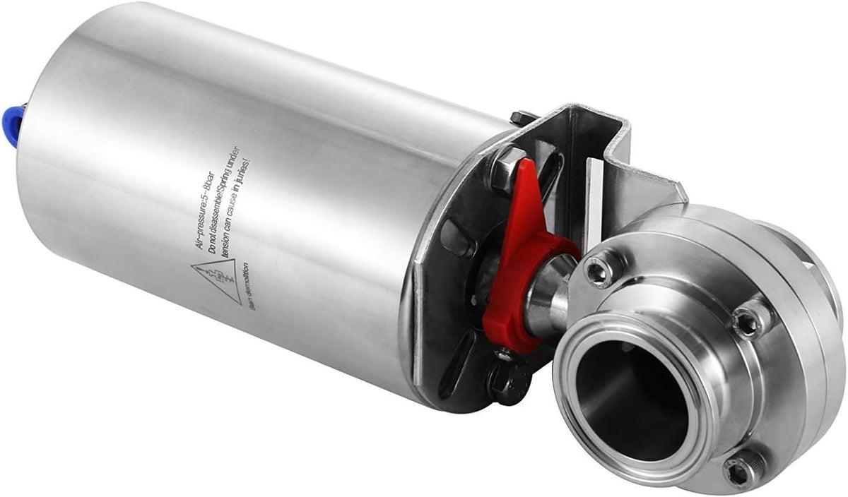 2" SUS304 Tri Clamp Sanitary Pneumatic Dust Butterfly Valve with Single Acting Pneumatic Actuator