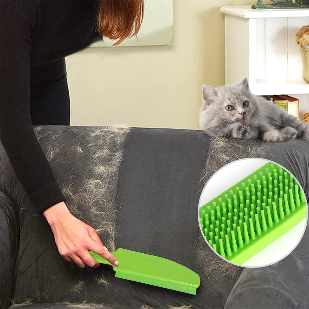 Rubber Broom and Pet Hair Removal Brush Set for Carpet, Fur Remover Broom with Squeegee for Wooden Floor, Detailing