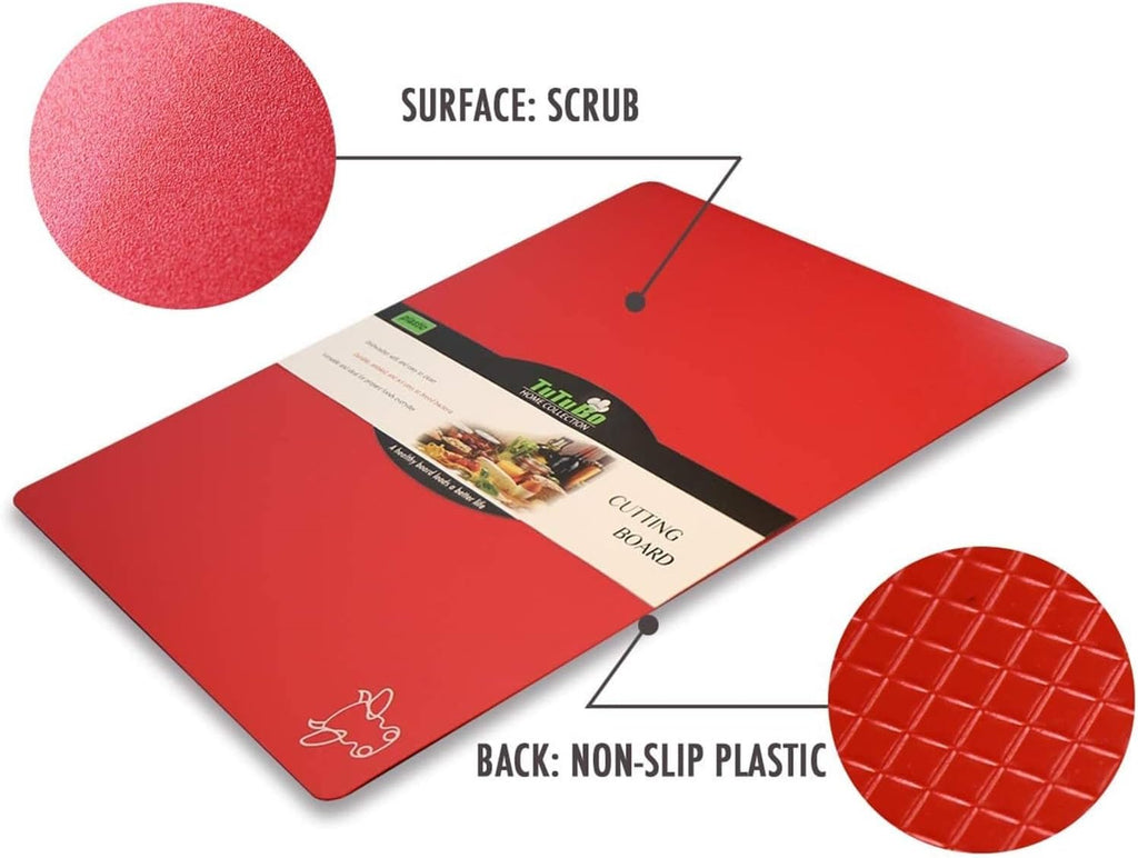 Flexible Plastic Cutting Boards for Kitchen, Upgrade Nonslip Cutting Board Set of 4, BPA-Free, Dishwasher Safe