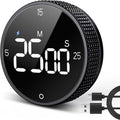 USB Rechargeable Magnetic Kitchen Timer for Cooking, Building 800mAh Battery Large Display Digital Countdown Countup