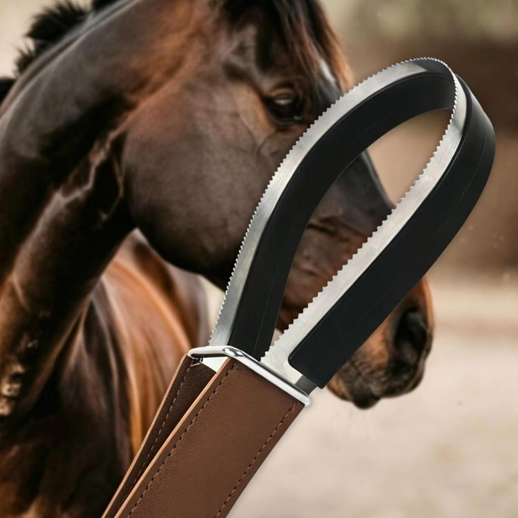 Horse Shedding Blade & Sweat Scraper 2-in-1 Grooming Cattle Sheep