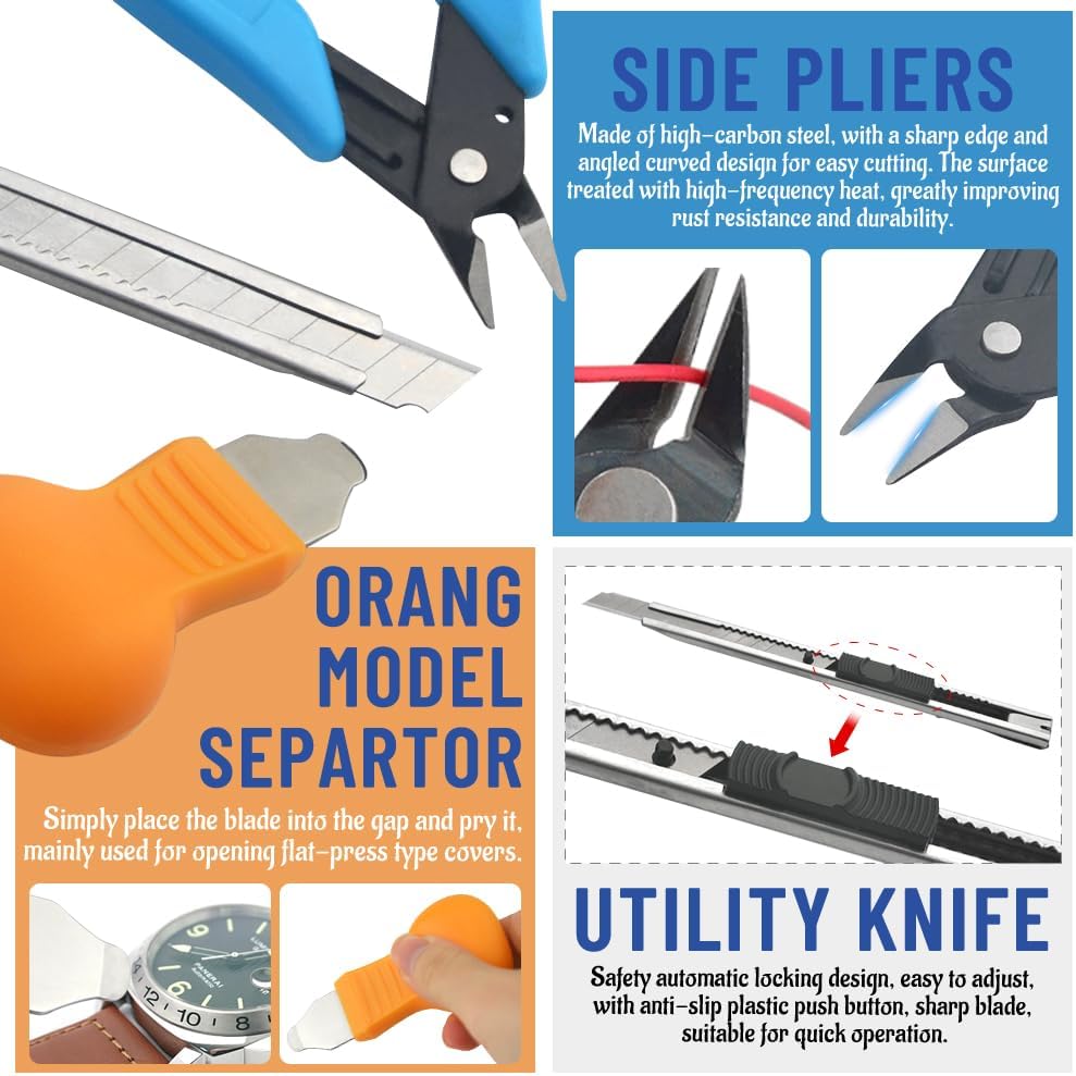 20 PCS Model Tool Kit Hobby Building Tools Set Modeler Basic Tools for Gundam Plastic Models Assembling Building
